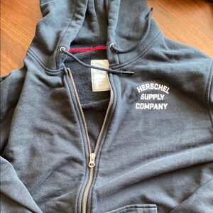 Herschel Supply Company Black Hoodie small but fit like medium/large